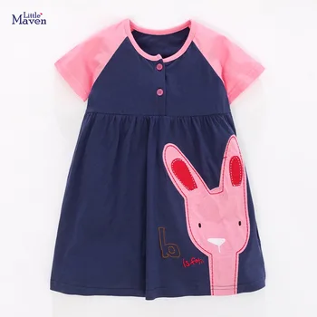Mažai specialistė Suknelė Mergaitėms Rabbit Dress 2021 Naujas Vasaros Vaikų Shoirt Rankovėmis Suknelė Kūdikių Mergaičių Grupė Vestuvinė Suknelė
