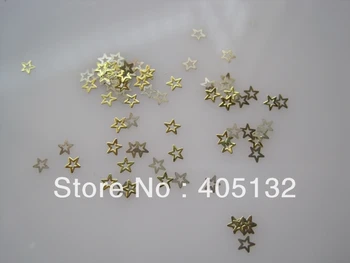 Maždaug. 1000pcs/maišas Metalo Aukso Mini Žvaigždė Ne-klijai Metalo Skiltelės Nagų Dailės Apdailos MS-201-2