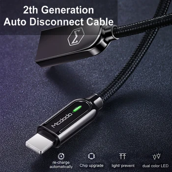 MCDODO Auto Atjunkite USB Kabelį Greito Įkrovimo Mobiliojo Telefono Įkroviklis iPhone 12 11 Pro Max Xs Xr X 8 7 6s 6 Plius 5s 5 SE 