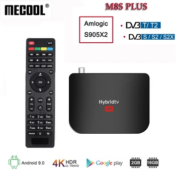 Mecool M8S PLIUS Android 9.0 TV Box DVB-T2 Hybridtv Amlogic S905X2 Quad Core, 2 GB 16GB 4K M8S PLIUS DVB Antžeminės Combo TV Box