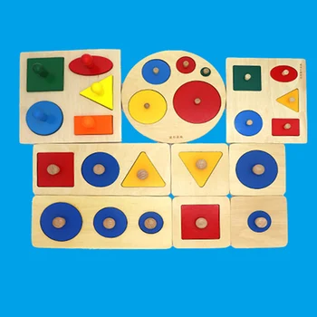 Mediniai Geometrinių Formų Rūšiavimas Matematikos Montessori Spalvinga Dėlionė Ikimokyklinio Mokymosi Švietimo Žaidimas Kūdikių Žaislai Vaikiška