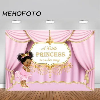 MEHOFOTO Princesė Baby Shower Fone Baby Girl Pink Šalis Reklama Fone Mergina Baby shower Apdailos Photo Booth Fonas