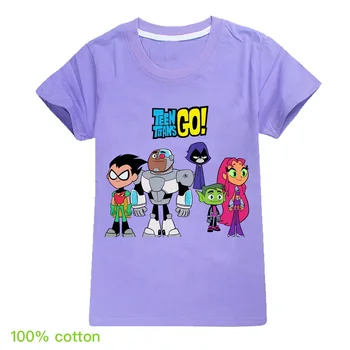 Merginos Viršūnes Padėkos, Marškinėliai Medvilnės Teen Titans EITI Bamblys Mergina Vaikų Drabužių Mergaitėms nuo 8 Iki 12 mažų Mergaičių Drabužių Bamblys Marškinėlius