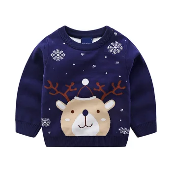 Mielas Vaikai megztiniai Kūdikis, Kalėdų animacinis briedis snaigės mielas megztinis minkštas patogus Medvilnės Visą O-Kaklo šiltas berniukas drabužiai