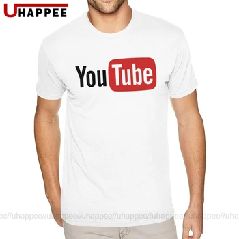 Mielas YouTube Logo Tee Mens Individualus Spausdinimas Trumpomis Rankovėmis, Geltona O Kaklo Tee Marškinėliai