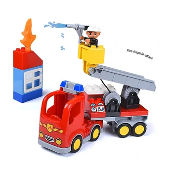 Miestas Gaisro Sunkvežimių Serija Surinkti Didelis Mūrinis Pastatas Blokai Žaislas Vaikams Švietimo Žaislai, Suderinama su Duplos Ir Labiausiai Ženklų