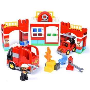 Miestas Gaisro Sunkvežimių Serija Surinkti Didelis Mūrinis Pastatas Blokai Žaislas Vaikams Švietimo Žaislai, Suderinama su Duplos Ir Labiausiai Ženklų