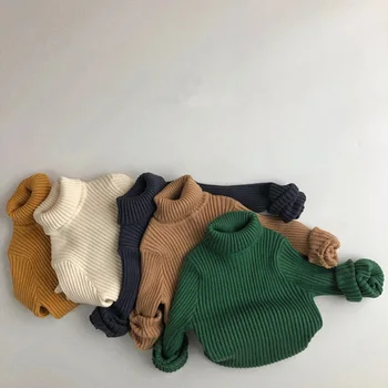 MILANCEL 2021 Vaikai Megztiniai Kietas Mergaičių Megztiniai Trumpas Stiliaus Berniukų Megztinis Golfo Berniukai Trikotažas