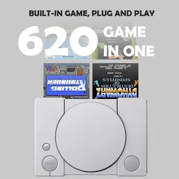 Mini 620 Retro Vaizdo Žaidimų Konsolės, du kartus Žaidėjų 8 Bitų Palaikymą, AV-Out Šeimos TELEVIZIJA Šviesą grąžinantys Žaidimai Valdytojas +2 Valdytojai Vaikas Dovana
