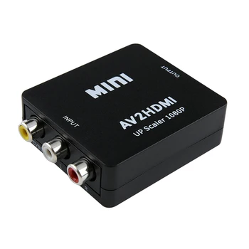 Mini AV ir HDMI Video Converter Box AV2HDMI RCA AV HDMI, CVBS į HDMI Adapteris, HDTV TV PS3, PS4 PC DVD Xbox Projektorius