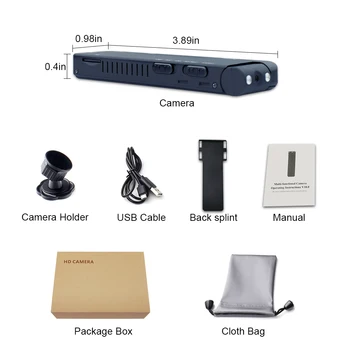 Mini Skaitmeninis Fotoaparatas HD Žibintuvėlis Mikro Kamera Magnetinis Kūno Kamera Judesio Aptikimo Fotografiją Loop Įrašymo, vaizdo Kameros
