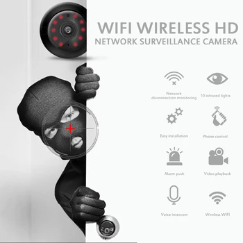 Mini WiFi Kamera, 1080P Belaidžio Namų Saugumo WI-fi IP Kamera, VAIZDO IR Naktinis Matymas, Judesio Aptikimas Kūdikio stebėjimo