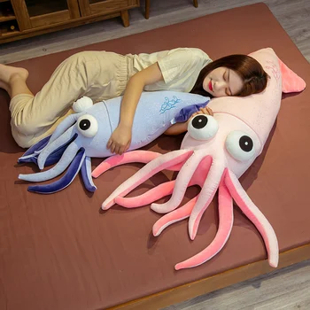 Minkšti, tikroviški Kalmarai Pliušinis Žaislas Įdaryti Jūros gyvūnų Apkabinti plushie pagalvę Modeliavimas aštuonkojai Miega Plauko pagalvę vaikams Mokyklos dovana