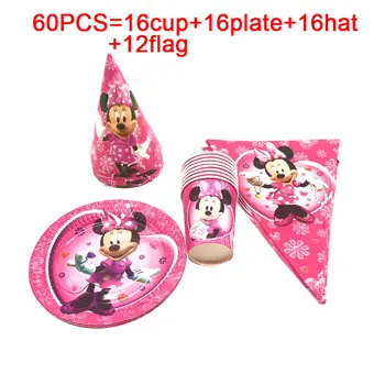 Minnie Mouse Šalies Papuoškite Vaikų Gimtadienio Prekių Staltiesė Taurės Plokštė Reklama Kūdikio Dušas Šalis, Vienkartiniai Indai Rinkiniai