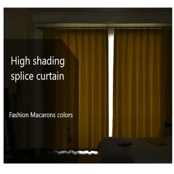 Modernaus atspalvio užuolaidos gryna spalva Medvilnės, lino užuolaidų mados, užuolaidos miegamajame, gyvenančių vaikų kambario lango Spalvų užuolaidos