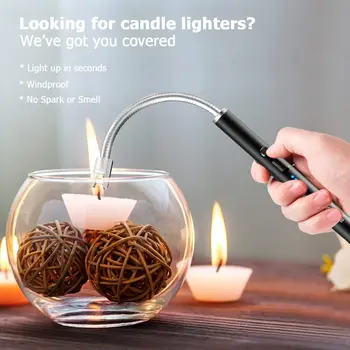 Modernizuotos, Žvakė, Žiebtuvėlis Kempingas Lengvesni Grotelės Lengvesni GRILIS USB Žiebtuvėlis plazminius su LED Baterijos Ekrano apsauginis Jungiklis