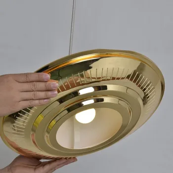 Modernūs, Prabangūs, Aukso LED Pakabukas Šviesos NSO, skraidančios lėkštės Formos Droplight Miegamasis/Bar/Kavinė Meno Dekoratyvinis Apšvietimas Rungtynių