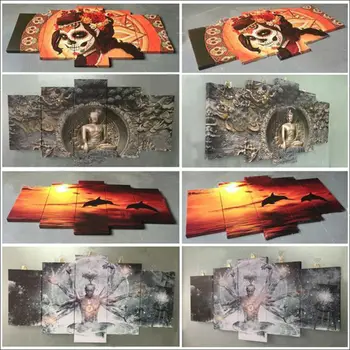 Modulinė Nuotraukas, 5 Plokštės Ugniagesiai Tapybos ant Drobės Nėra Didesnės Meilės, Plakatų ir grafikos Sienos Menas Namų Dekoro Kambarį