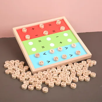 Montessori Ugdymo Mediniai Žaislai Vaikams, Žaislai 1-100 MathBoard Be to, Atimtis Matematikos Aritmetikos Mokymo priemonių