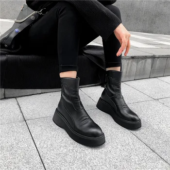 MORAZORA 2020 Naują atvykimo moterų mados prekės ženklas, batai, natūralios odos juodos spalvos moteriški batai rudens-žiemos batai