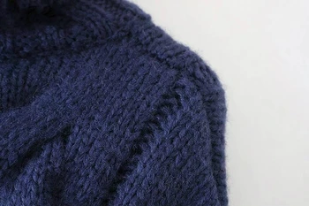 Moterų Golfo Megztiniai Rudens Žiemos 2019 Traukti Džemperiai Europos Atsitiktinis Twist Šilti Megztiniai Moterų negabaritinių megztinis Traukti