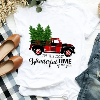 Moterų Lady Leopard Sunkvežimių Medis Rudenį, Žiemą Linksmų Kalėdų Vyriški Drabužiai, Marškinėliai T Tee už Marškinėlius Moterų Top Grafinis T-shirt