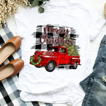 Moterų Lady Leopard Sunkvežimių Medis Rudenį, Žiemą Linksmų Kalėdų Vyriški Drabužiai, Marškinėliai T Tee už Marškinėlius Moterų Top Grafinis T-shirt
