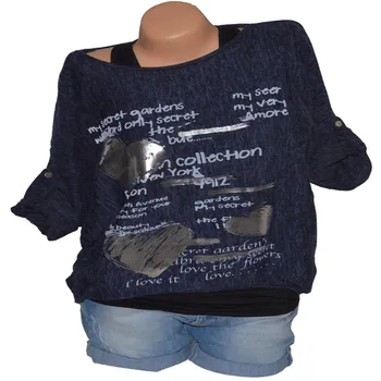 Moterų Mados Samtelis Kaklo, Vieną Petį Gpgb suristi ilgomis Rankovėmis Hi-lo marškinėliai Megztinis Viršūnės