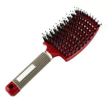 Moterų Plaukų Šukos Galvos Masažas Šukų Šerių Hairbrush Šlapias Tiesūs, Garbanoti Detangle Plaukų Augimą Šepetys Salonas Stilius Įrankiai