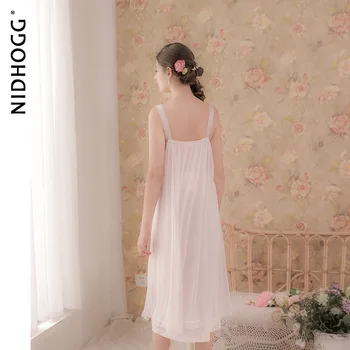 Moterų Rūmuose Miega Suknelė Vasaros Modalinis Sexy Nėrinių Princesė Derliaus Nightgowns Kietas Nighty už Ponios Krūtinės Pagalvėlės Sleepshirt