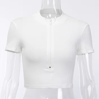Moterų Seksualių marškinėlių Streetwear balti marškinėliai moterims, O Kaklo marškinėliai moterims korėjos stiliaus trumpomis Rankovėmis marškinėliai moterims camisas mujer