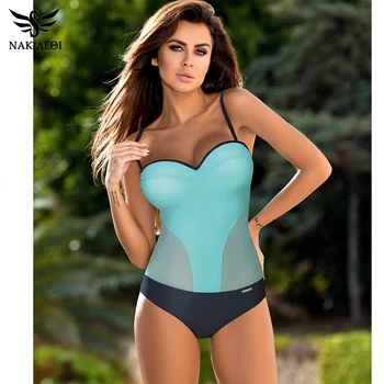 Moterų Sexy vientisi maudymosi kostiumėlį 2020 Plus Size Pucker Slim Backless maudymosi kostiumėlį Retro Vintage Monokini Stumti Pilvo Kontrolės maudymosi kostiumėlį