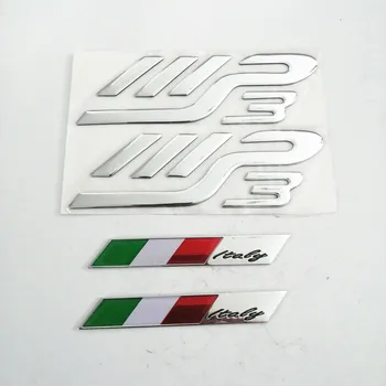 Motociklo Sidabro Spalvos 3D italijos Ženklelis Italijos Vėliava Automobilio Emblema Dizainas Lipdukas, Decal, Rinkinys, skirtas 