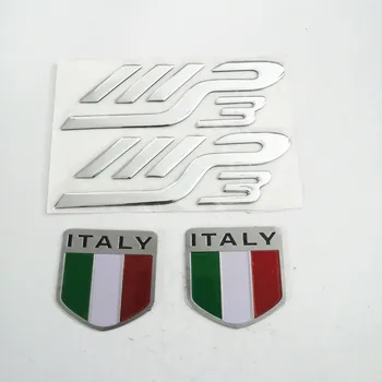 Motociklo Sidabro Spalvos 3D italijos Ženklelis Italijos Vėliava Automobilio Emblema Dizainas Lipdukas, Decal, Rinkinys, skirtas 