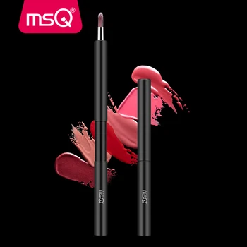 MSQ 1PCS Lūpų Makiažo Teptukas, Lūpų Blizgesys Black/Pink Nešiojamų Ištraukiama Mini Lūpų Teptuku Mados Grožio Priemonė, Metalo Rankenos