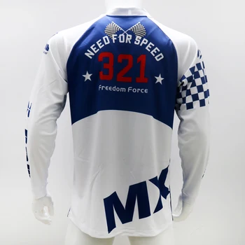Mėlyna Ilgai Motokroso Lenktynių Jersey Kalnų Dviratis Dviratis Enduro BMX T-Marškinėliai, drabužiai Drabužiai Viršuje DH MX GP MTB Megztiniai