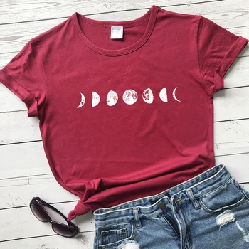 Mėnulio Medvilnės marškinėlius Aukštos Kokybės Unisex Mėnulis Vaiko Marškinėlius Moterims Estetinės Tik Etapas Grafinis Tees Viršūnes Camiseta