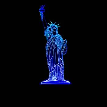 Naktį šviesos Apdailos Laisvės Statula Iliuzija-Lempos Touch 