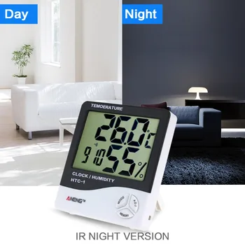 Namo Skaitmeninis LCD Ekranas Temperatūros, Drėgmės Termometras su Drėgmėmačiu Patalpų Elektroninis Laikrodis Oras Stotis Stalo Laikrodis Dekoras