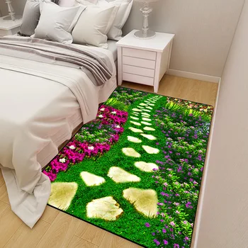 Namų Dekoro Kilimų 3D Žalia Gėlės, augalai Spausdinti Kilimai Gyvenimo Kambario, Miegamasis Plotas Kilimas Kavos staliukas Grindų Kilimėlis Koridoriuje kiliminė danga
