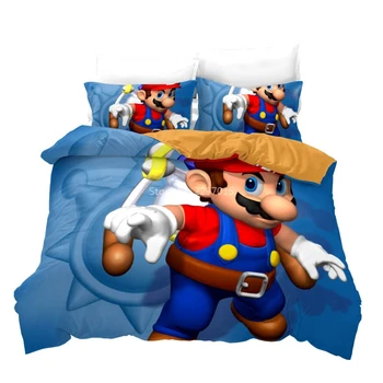 Namų Tekstilės Super Mario Odyssey 3d Atspausdintas Patalynės Komplektas Vaikams Animacinių filmų Antklode Padengti Nustatyti Patalynė Užvalkalas Karalienė King Size