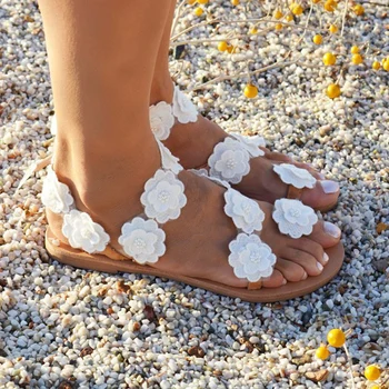 NAN JIU KALNŲ 2019 m. Vasaros Moterų Sandalai Gėlių Butai Bohemijos Paplūdimio Batai, moteriški Batai, Plius Dydis 35-43