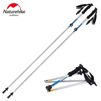 NatureHike 5 Mazgų Išorinis Užrakinta Lankstymo Trekas Polių Reguliuojamas Ultralight Lazdos Vaikščiojimo Lazdos Lauko Žygiai Pėsčiomis