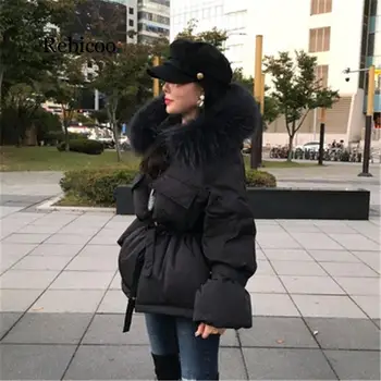 Nauja mados tendencija atsitiktinis striukė medvilnės drabužius žiemos prarasti duonos drabužių moterų storio žemyn paltai moterims trumpas