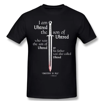 Nauja vasaros Marškinėliai Paskutinis Karalystė - Uhtred - LIKIMAS YRA VISŲ - Dark Soul Edition T-Shirt Medvilnės Karalystės ofertas Tee Marškinėliai