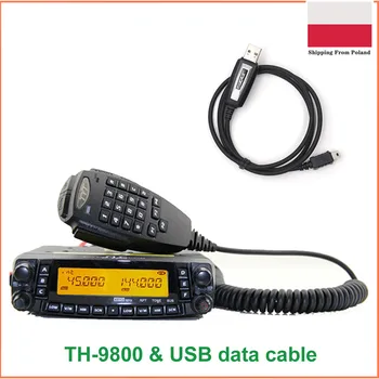 Nauja Versija TYT TH-9800 Auto Walkie Talkie 50km VHF UHF Judriojo Radijo TH9800 Quad Band siųstuvas-imtuvas Dvigubas Ekranas epeater+ Kabelis