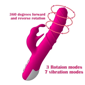 Nauja, Vibratorius Stiprios Vibracijos Didelis Dildo Rabbit Vibratorius Moterims Pora 360 Laipsnių Pasukti USB Mokestis Moterų Sekso Žaislai Produktas