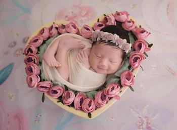 Naujagimio Širdies Dubuo Fotografijos Priop,Mielas Kūdikis Kelia Kibirą Baby Nuotrauka Prop,#P2201