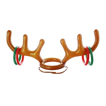 Naujai Pripučiami PVC Santa Elnių Ragų Kepurę Žiedas Išmesti Kalėdinių Atostogų Šalis Žaidimas Reikmenys Žaislai
