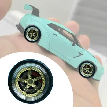 Naujas 1:64 Modelis Modifikuotų Padangų Diecasts Lydinio Ratlankiai Padangų Gumos Žaislinės Transporto Priemonės Bendrosios Modelio Automobilių Keičiant Priedus, Vaikų Dovanų